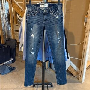 Abercrombie & Fitch Dark Blue Distressed Skinny Jeans